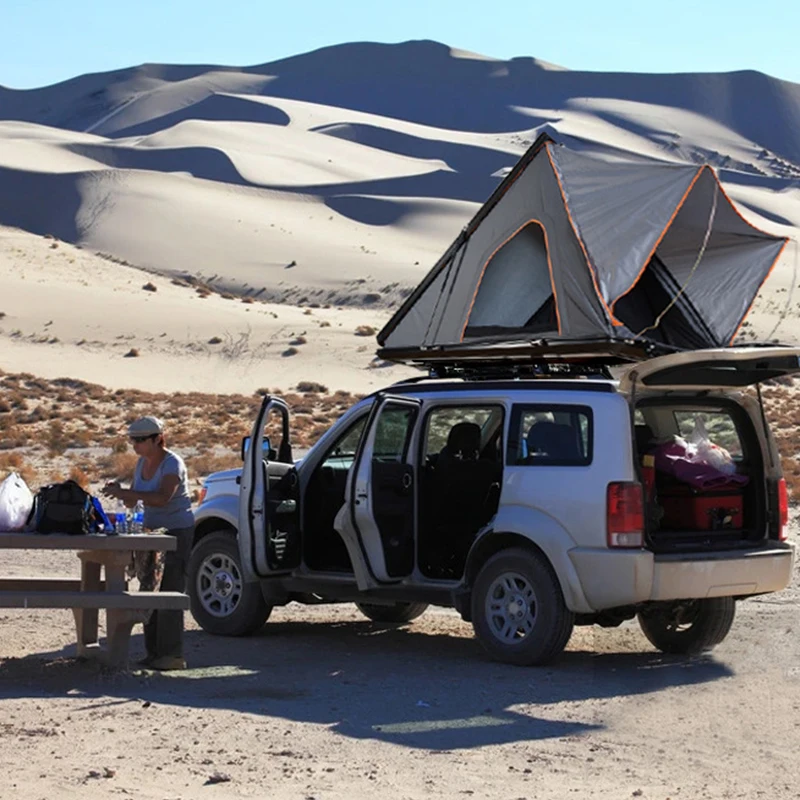 RTS New 2 person Automatic clamshell Camping hardtop car suv waterproof hardshell rooftop hard shell aluminium roof top tent