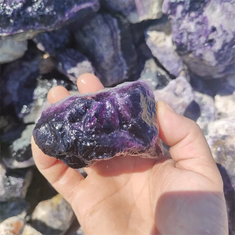Natural Raw purple rough Crystals Rough gemstone fluorite cube raw stone for Decorative crystal ornaments
