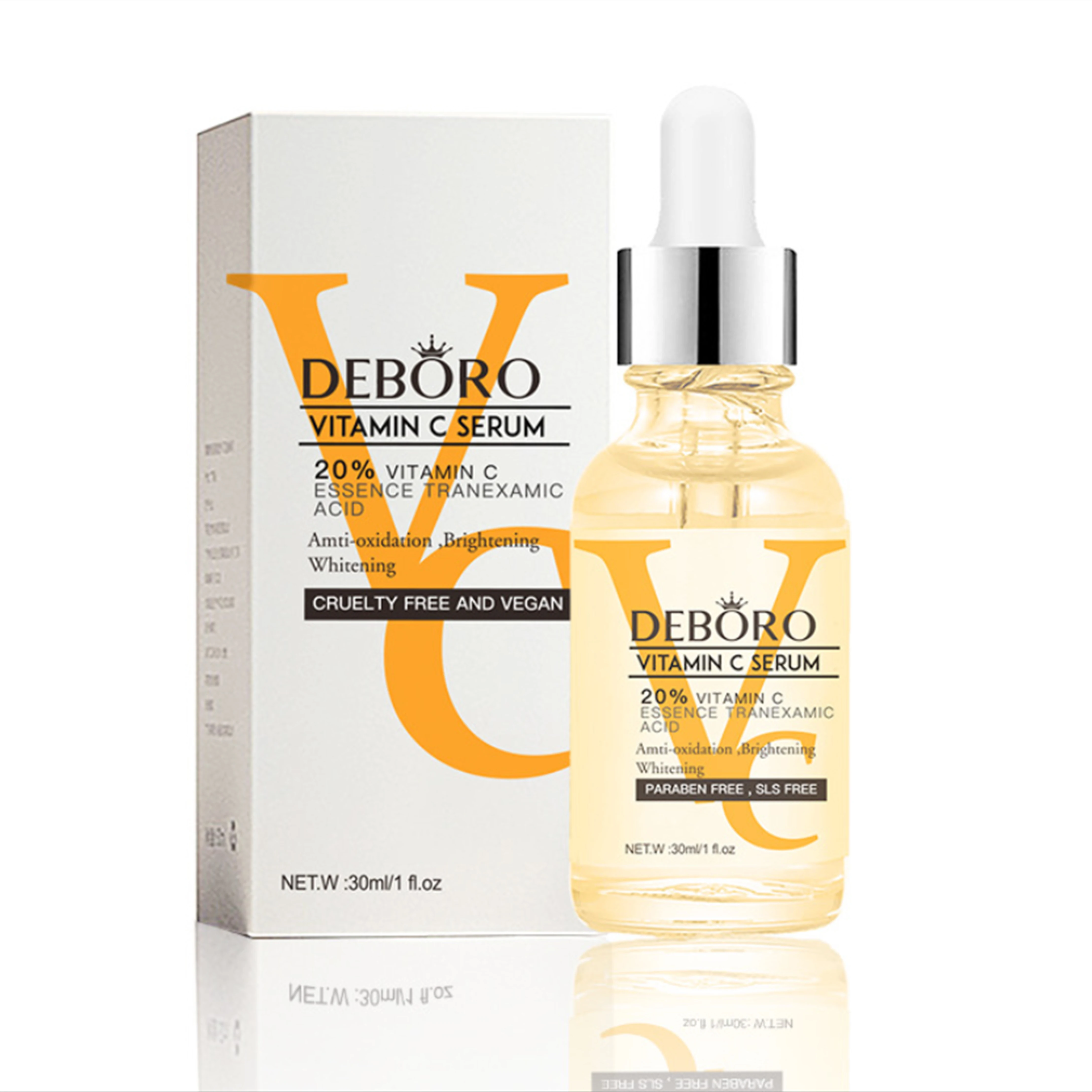 Deep moisturizing anti-aging firming hyaluronic acid vc essence 20% vitamin C serum tranexamic acid private label