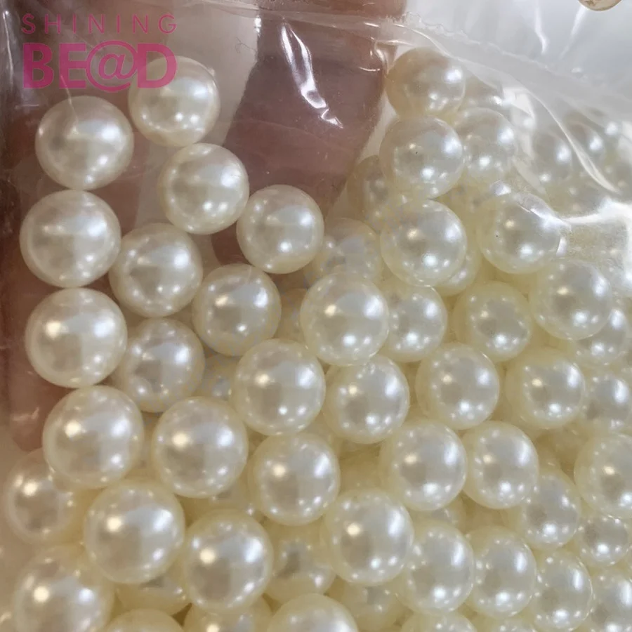 Высококачественный Свободный пластиковый искусственный жемчуг без отверстия/с отверстием, круглые бусины, ручная работа, жемчуг