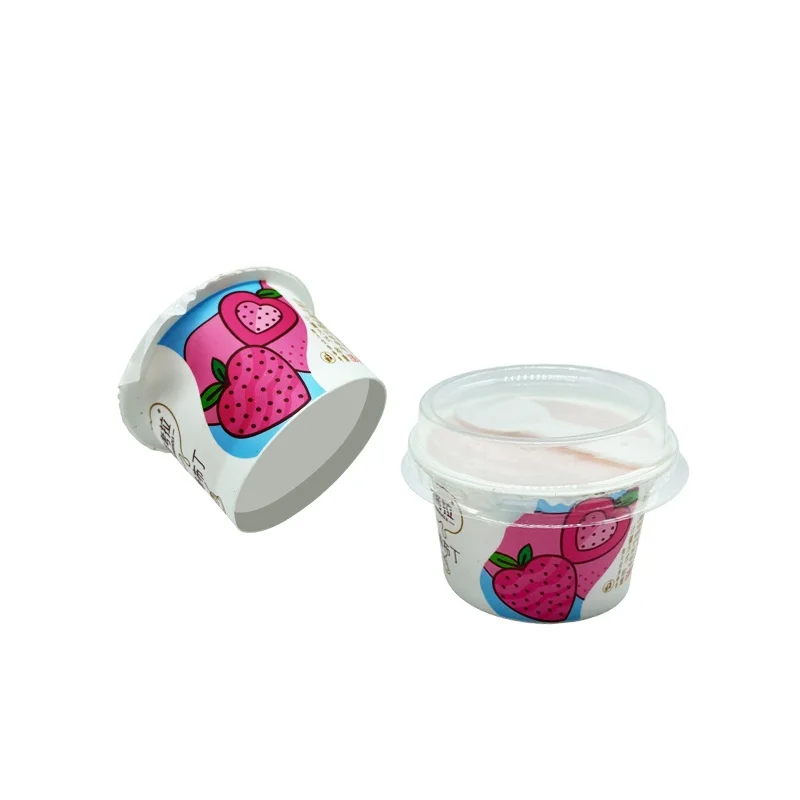 Ice Cream Containers Yogurt Containers Cup in Mold Label Plastic with Spoons Sale PP Food Plastic Customized 2 in 1 Single Wall