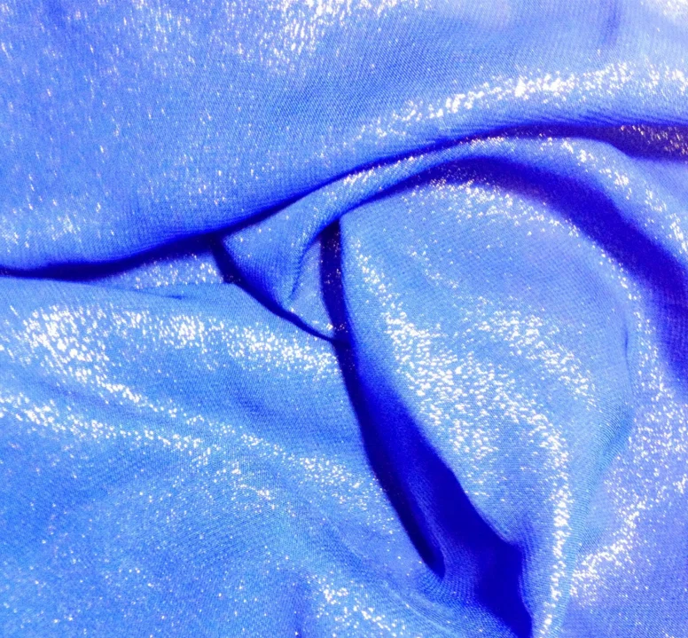 hot sale fashion metallic pink colorful foil chiffon fabric for women dress