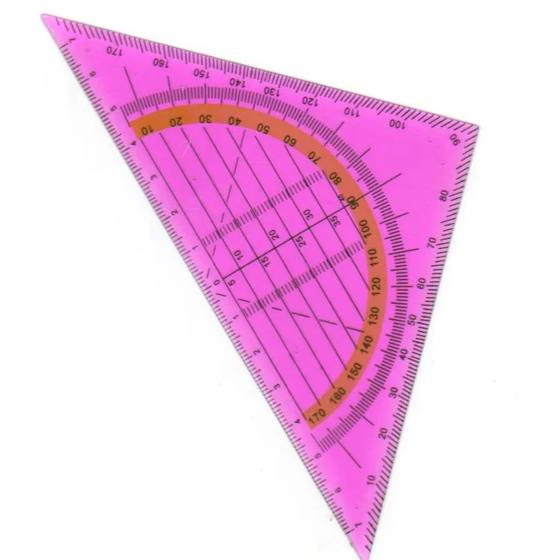 Soododo Isosceles Triangle Ruler 60 Degree Student-friendly Cartoon Learning Math Set Wholesale Plastic Material