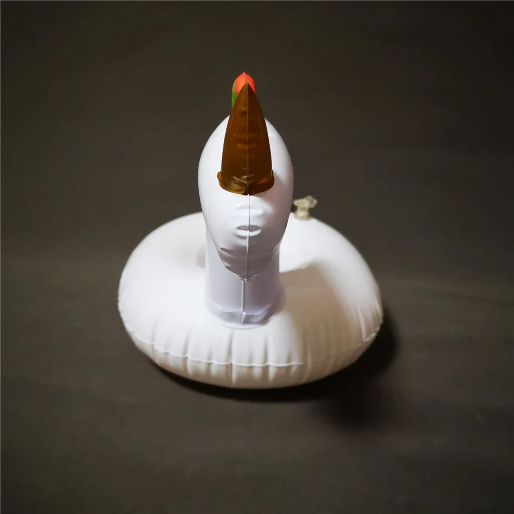 PVC Inflatable floating unicorn beer can drink holder