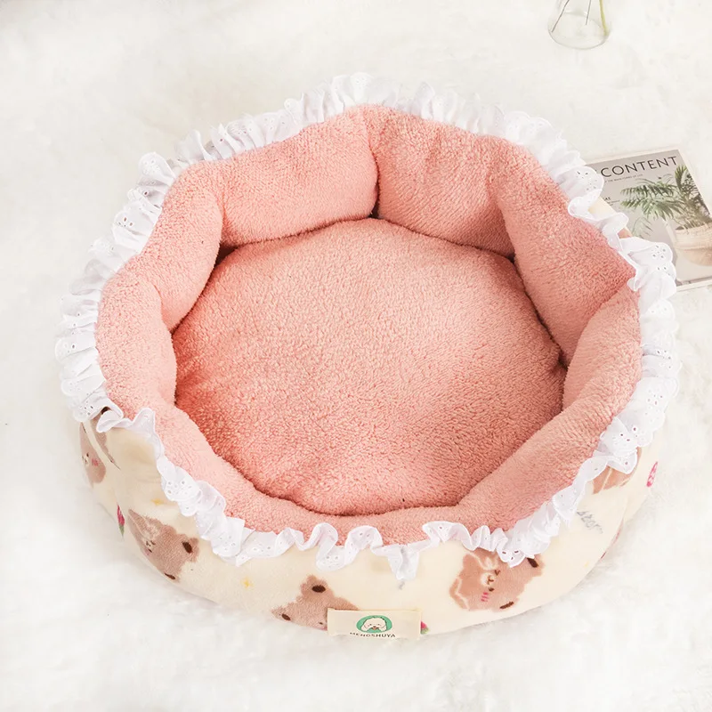 Hot Selling Cute Cartoon Printing Plush Kennel Pet Small Animal Dog Cat Beds mat