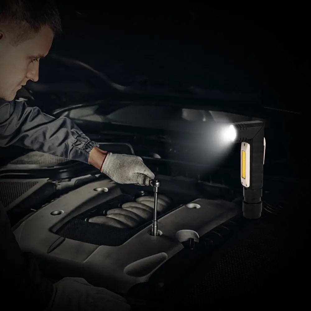 WARSUN SQ02 Multi-function Portable pocket Rotate 360 Usb charging led flash light Flashlight inspection light with Pen holder