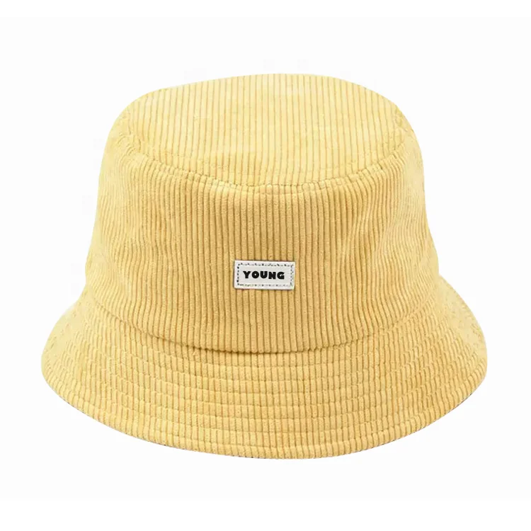 2020 Wholesale Custom Design Multi Color Bucket Hat Fashion Corudroy Bucket Hat with Leather Patch/Embroidery
