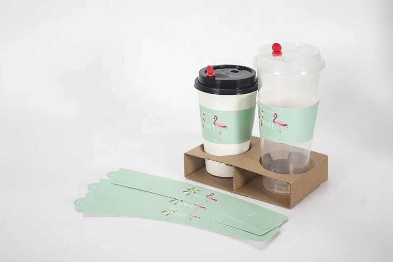 
500pcs can print your logo white paper 5cm H custom printed paper cup sleeves 