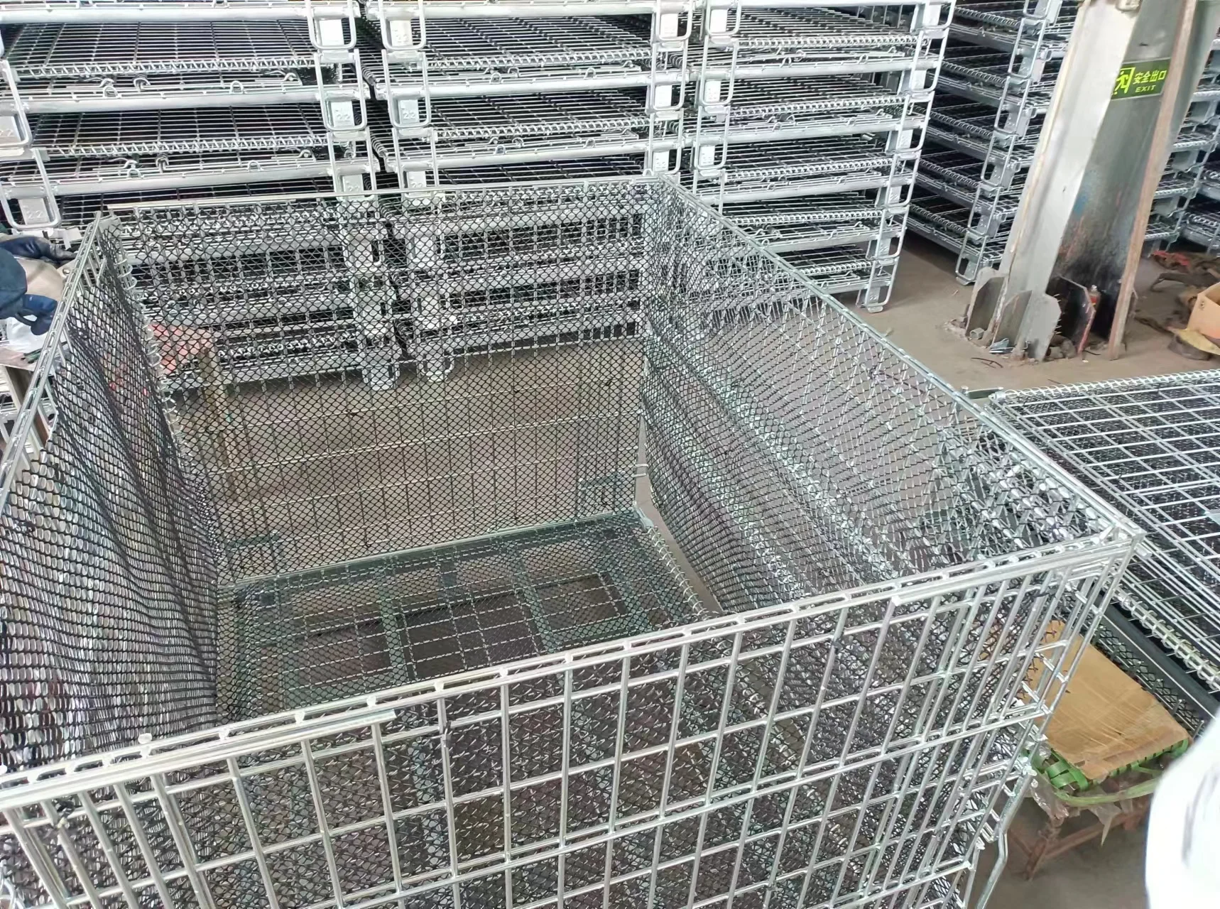 Powder Coated Cage Metal Box Wire Mesh Steel Pallet Box