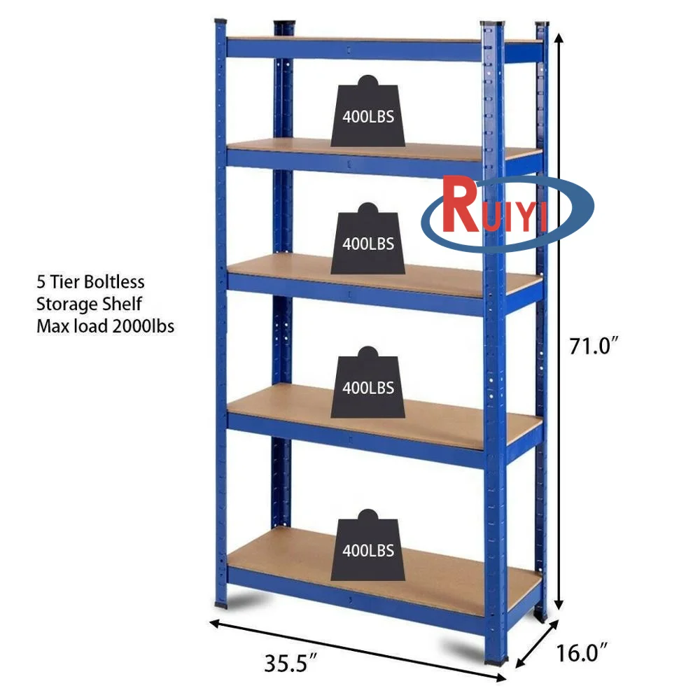 Multi Use Storage Metal Shelves HEAVY DUTY RACK Adjustable Muscle Iron 5 Levels