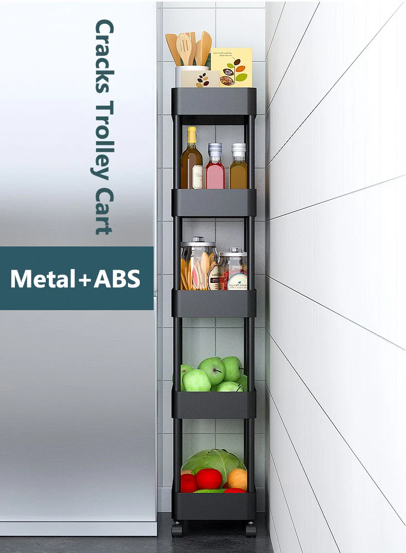 Quality Protection 3 Tier Slim Kitchen Serving Trolley Cart Metal Removable Storage Utility Trolley With Wheels