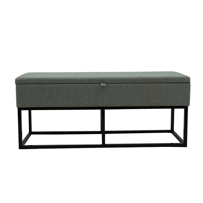 Customized 2022 factory wholesale modern storage seat pouffe ottoman bench bed end stool