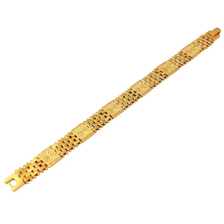Europe Quality fashion jewelry mens and womens 18k italian gold charm chain bangle bracelet