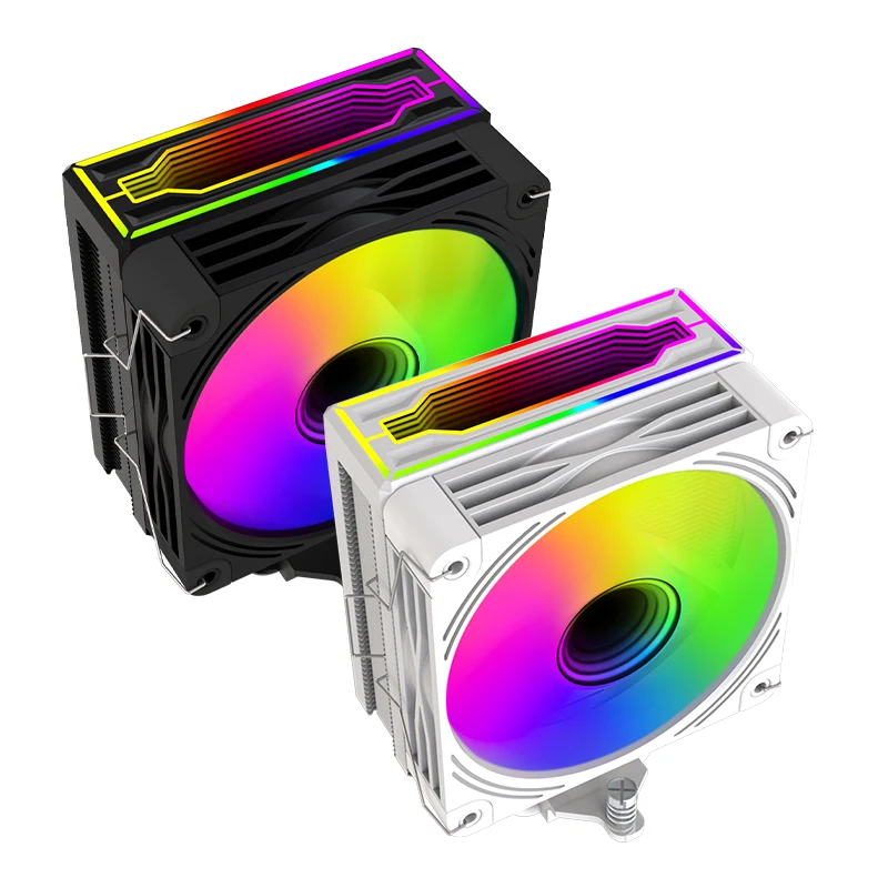 High Performance 120mm PWM Fan 4 Heat Pipe CPU Cooler with LED Light for Gaming PC Copper Heatsink for Computer Case Cooling