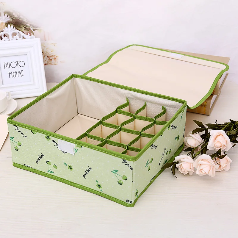 Underwear Storage Box Batch Distribution Fabric Underwear Sorting Box Oxford Cloth Socks Underwear Storage Box 2-In-1