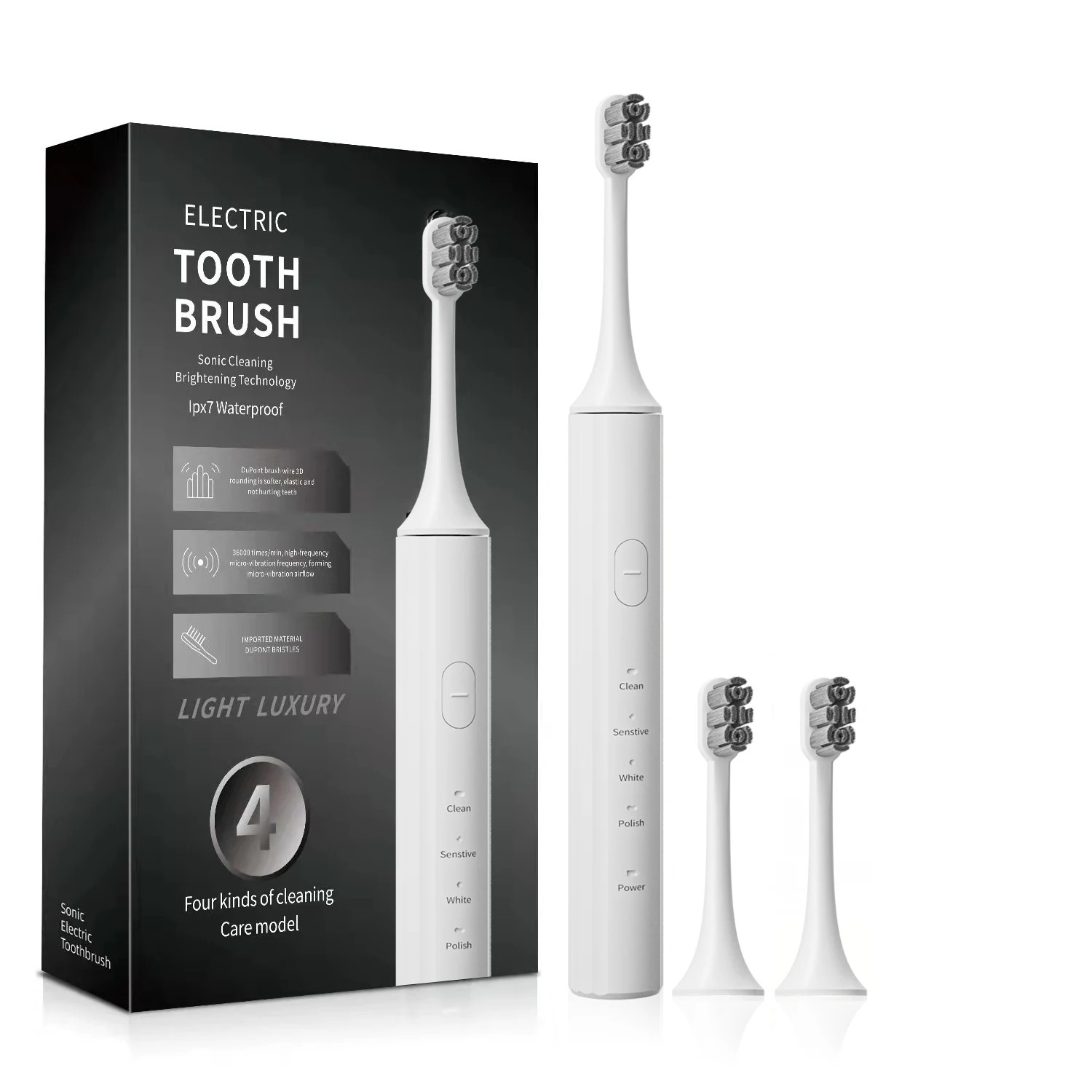 Customizable Color 4 Gears Electric Toothbrush With Dupont Filament