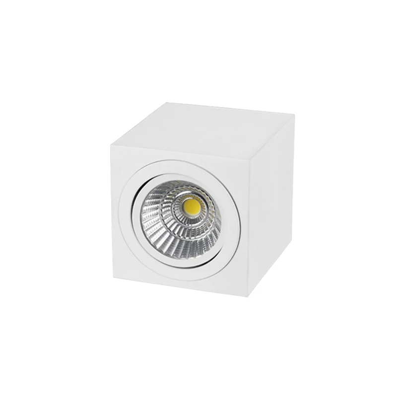 100% aluminum material square surface mounted downlights 7w 9w 80mm diameter with adjustable head