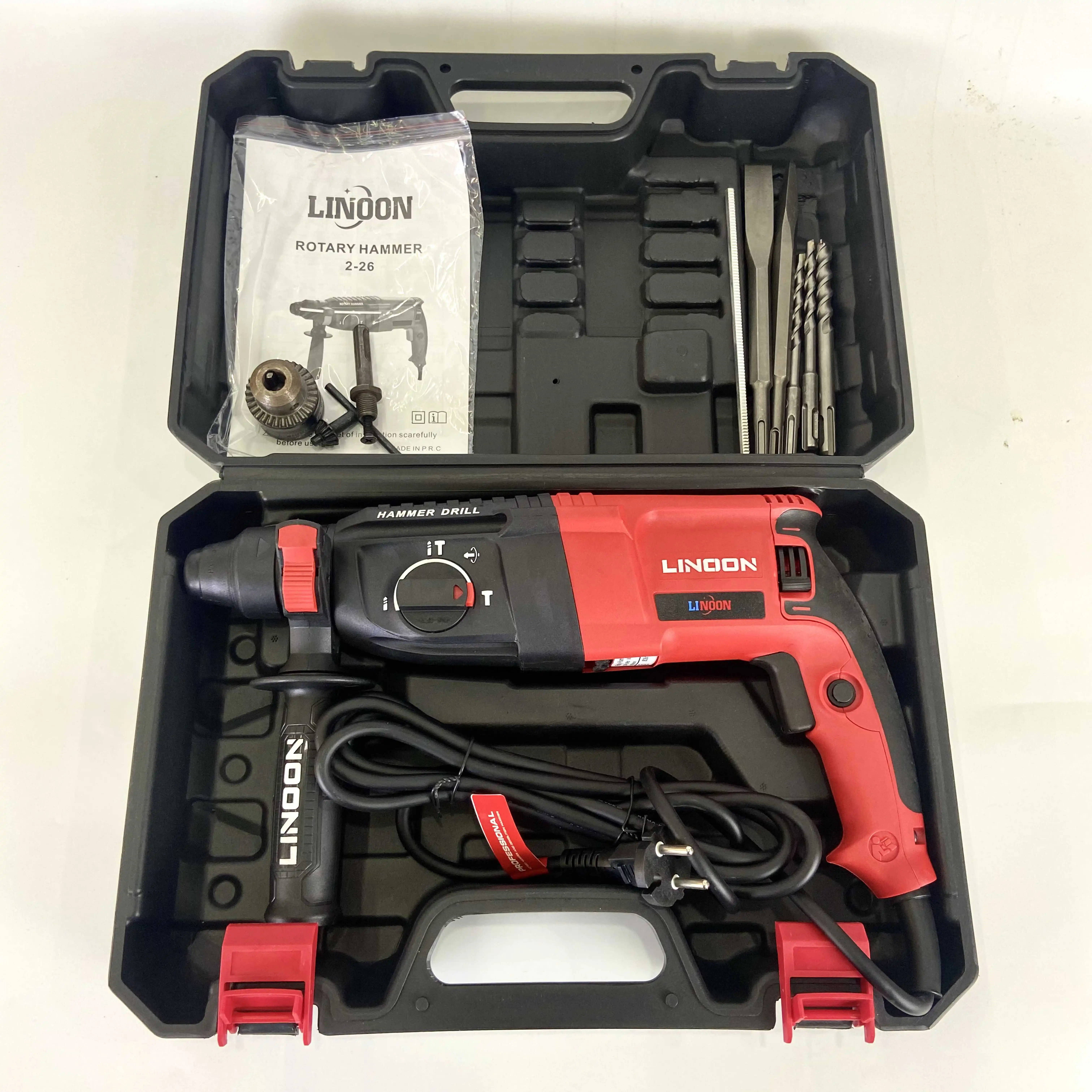 LINOON SDS plus 26 mm quality impact tools 850w rotary hammer 26mm hammer drill power tools