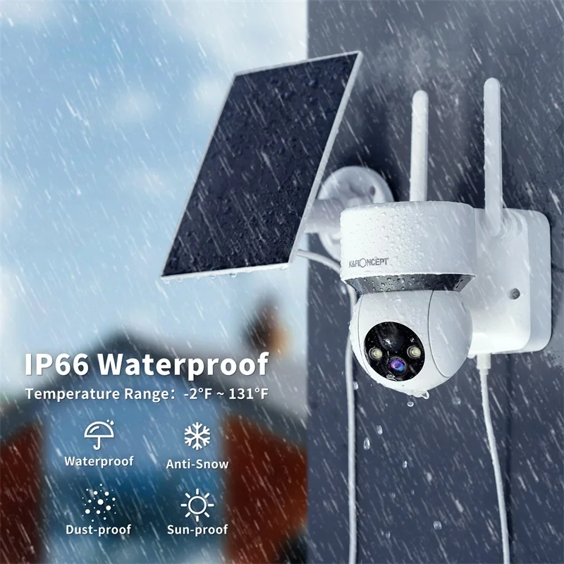 K&F Concept solar wifi camera surveillance outdoor solar hd 1080p intelligent solar energy alert ptz camera