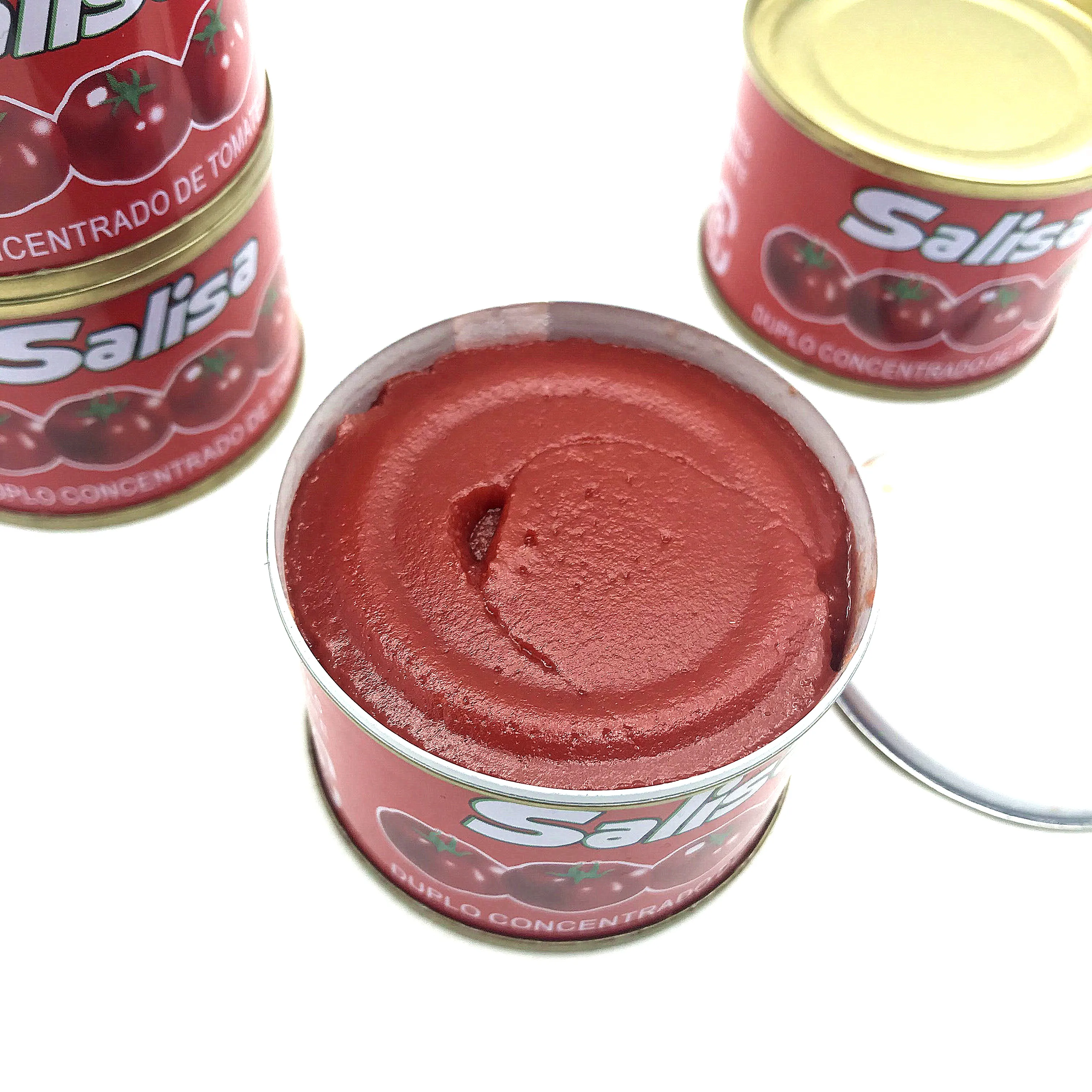 Halal Canned Tomato Food 28-30% 36-38% Pure Quality Tomato Sauce Paste In Can Tin For African Muslim Food Cooking