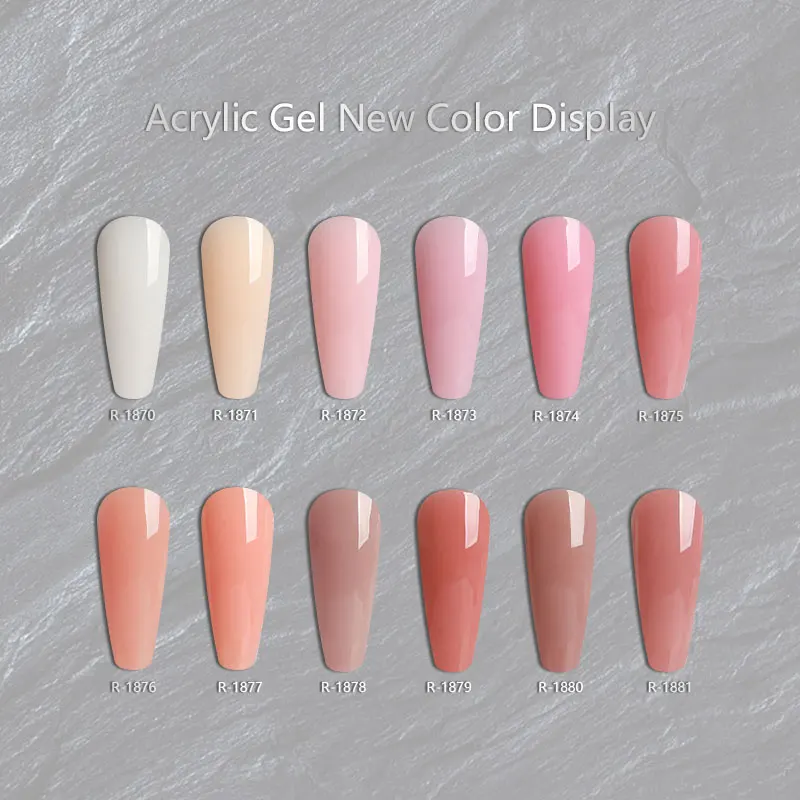 30G OEM ODM Glitter Poly Gel Nude Series Acryl Gel Wholesale Acryl Nail Gel