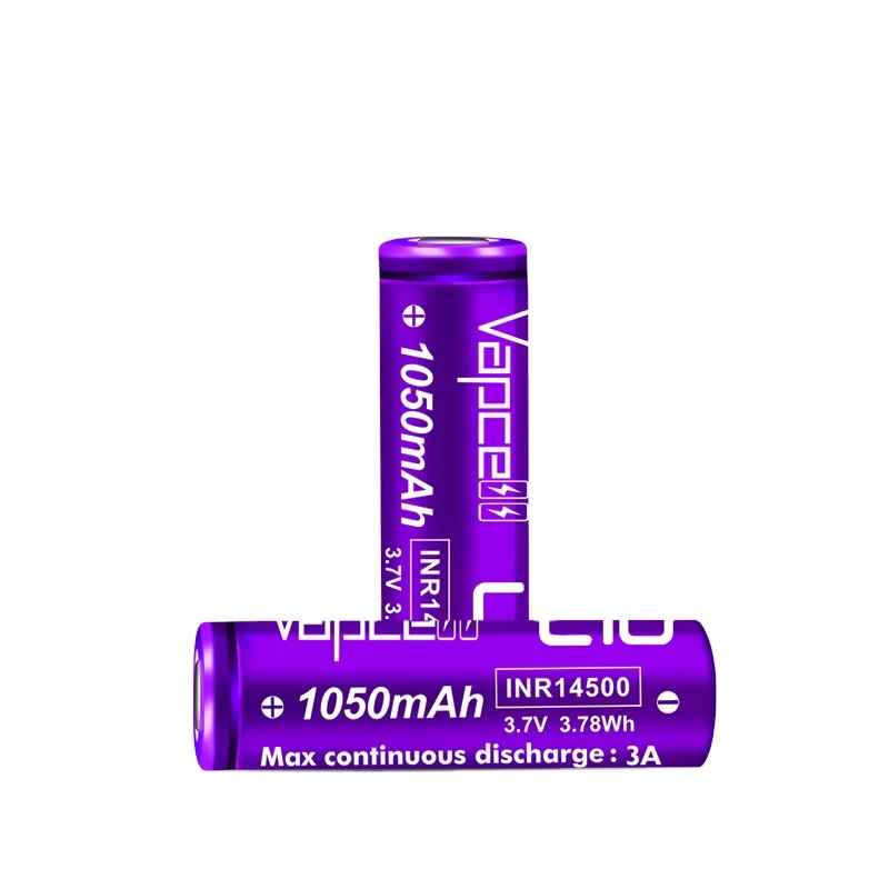 Литий-ионный аккумулятор высокой емкости Vapcell 14500 L10 3 7 в 1050 мАч 3A перезаряжаемый для фонарика