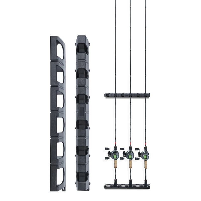 LINNHUE 6-Rod Rack Fishing Rod rack Holder Fishing Rod Bracket Display Stand Organizer Support Mount Fishing Tackle