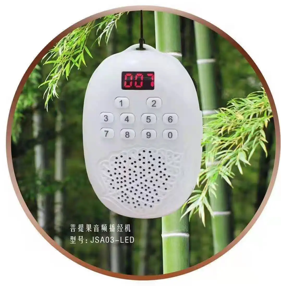 Буддийский проигрыватель Писаний с ЖК-экраном и кнопками, mp3-проигрыватель с TF-картой и USB-разъемом с подвеской для динамика