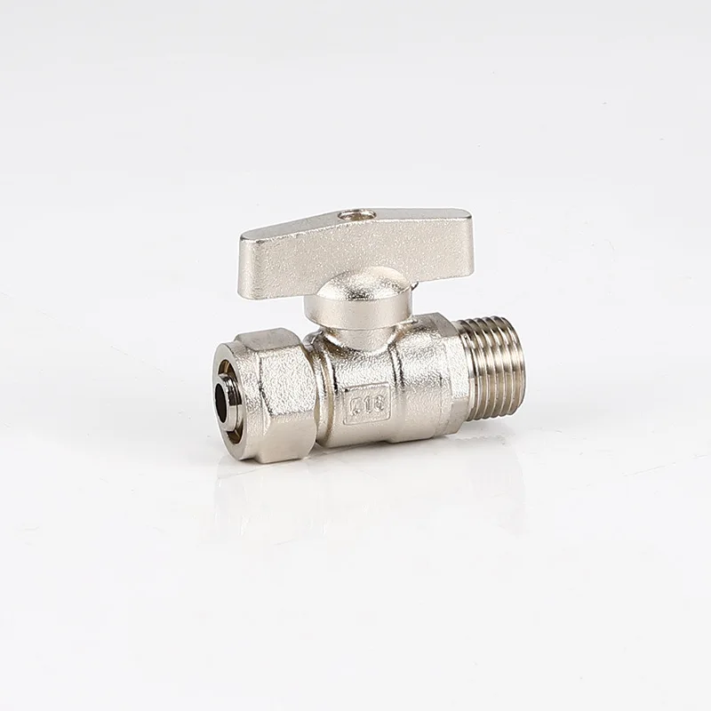 Factory Supply Water Ball Valve PEX Aluminum Pipe Fitting Valve Male Compression Valve For Water supply