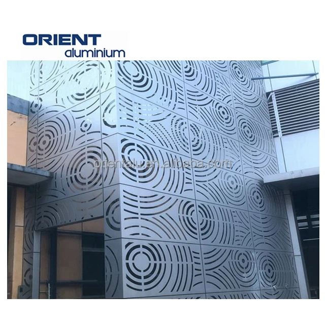 Customized Laser Cutting Perforated Metal Wall Cladding Panel Decorative Aluminum Perforated Metal Facade Panel