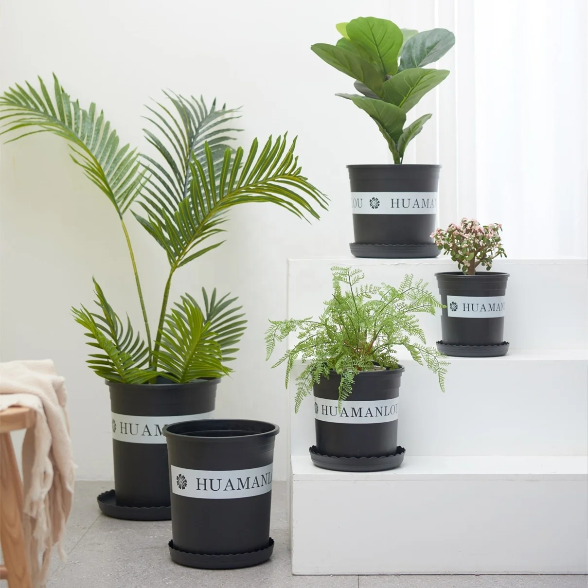 Big Large Round Green Black Hard Plastic 1 1.5 2 3 5 7 Gallon Plant Container Garden Planter Nursery Flower Pots Maceta