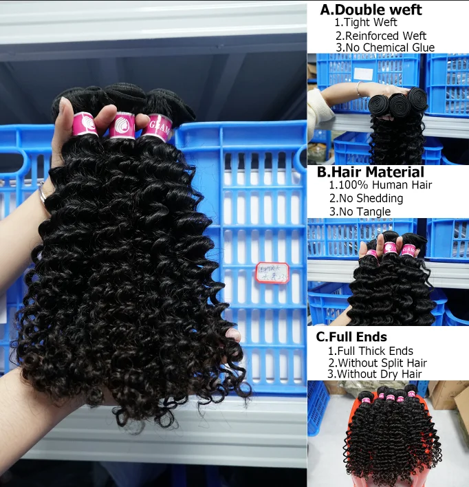 Malaysian 11A Raw Virgin Hair Company Top Quality Mink Human Bundles Extensions Deep Curly Hair,Free Sample Hair Bundles