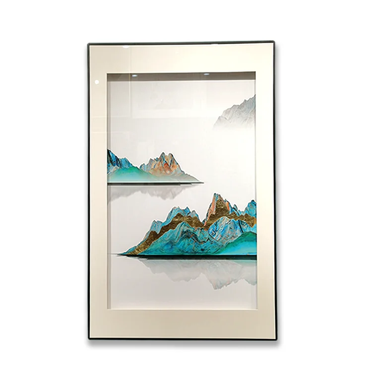 Modern Minimalist Line Canvas paintings  Lighthouse Poster Print landscape Wall Print Painting Wall Art Blue Yellow mountain