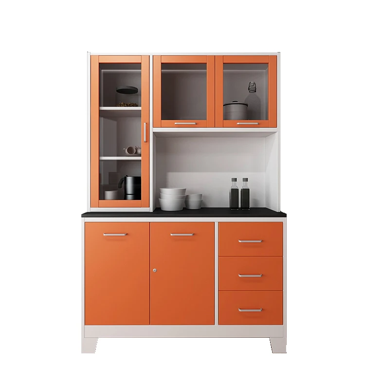 European Style Small Kitchen Furniture Metal Kitchen Cabinet Design