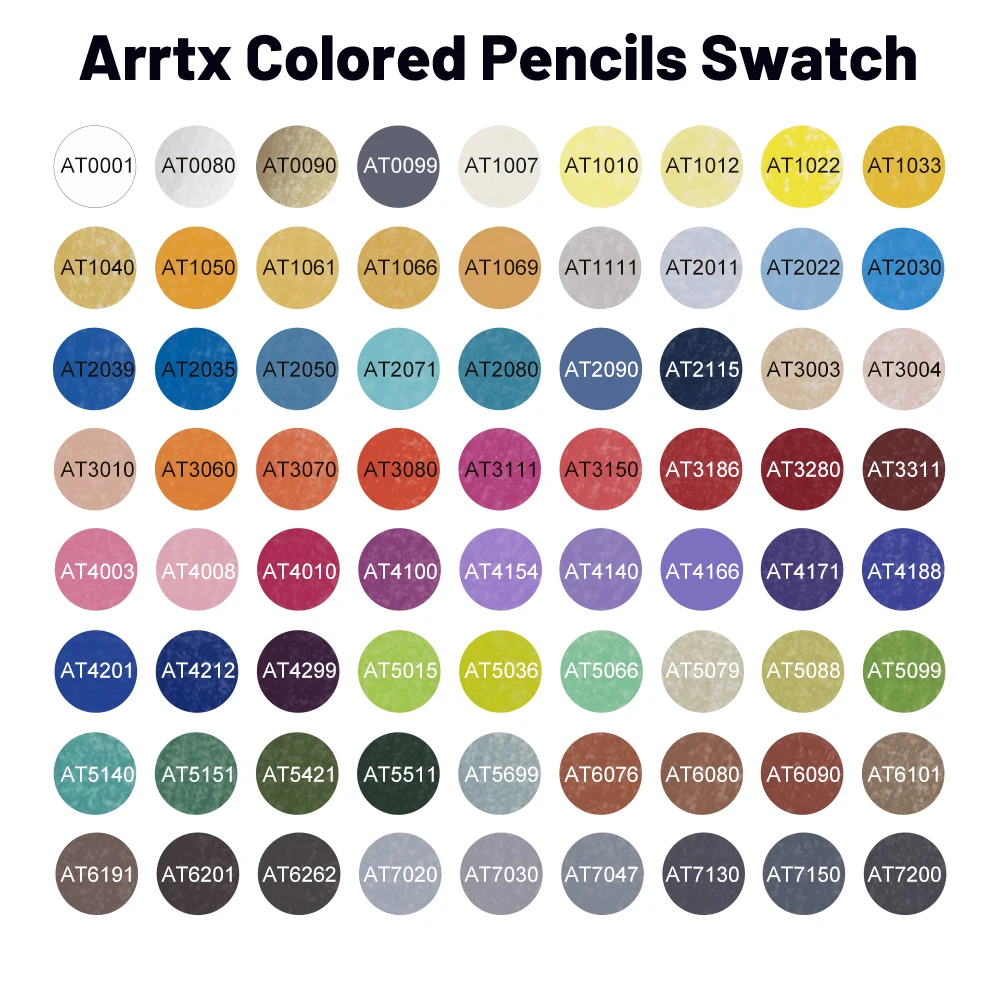Arrtx ACP-001-3872A Professional 72 Colore Pencils Drawing Colored Pencil For Artist Kit