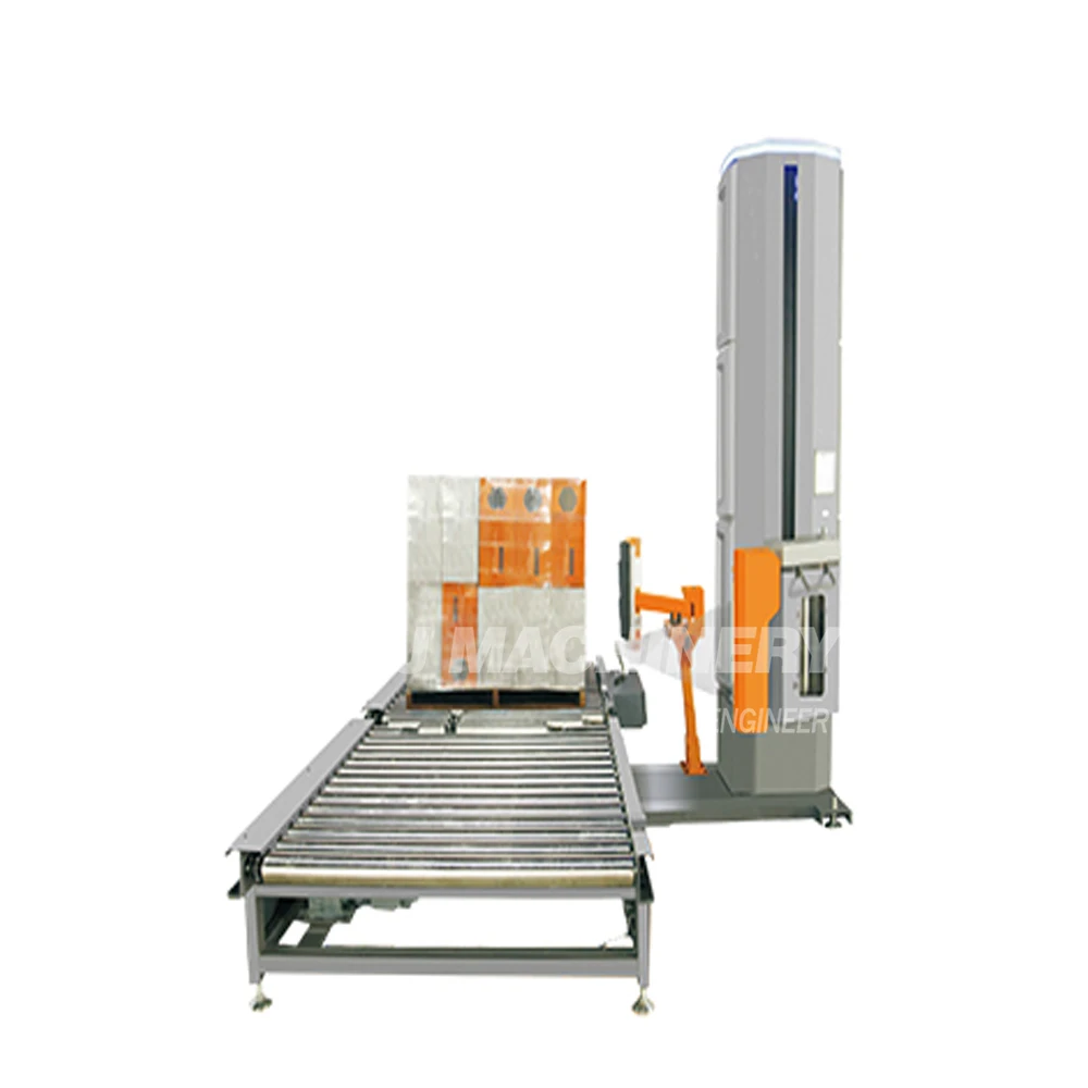 Automatic stretch pallet wrapping machine