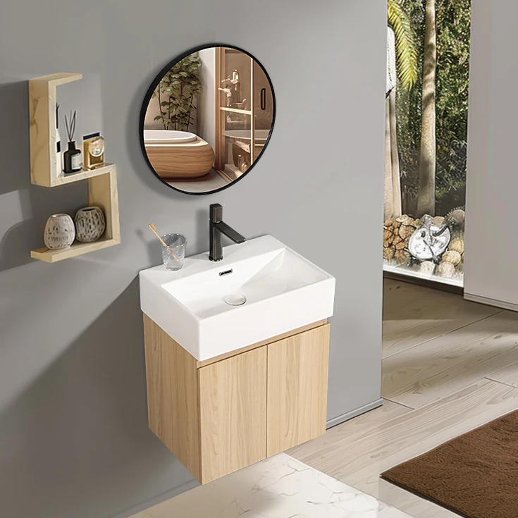 european modern wooden vanity single sink wall hanging bathroom cabinet suspend bathroom vanity sets