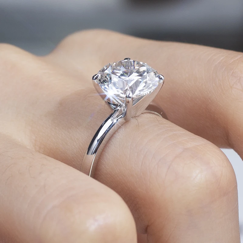 couple rings trendy wedding jewelry 2.43CT lab grown diamond real 18k white gold couple ring for women