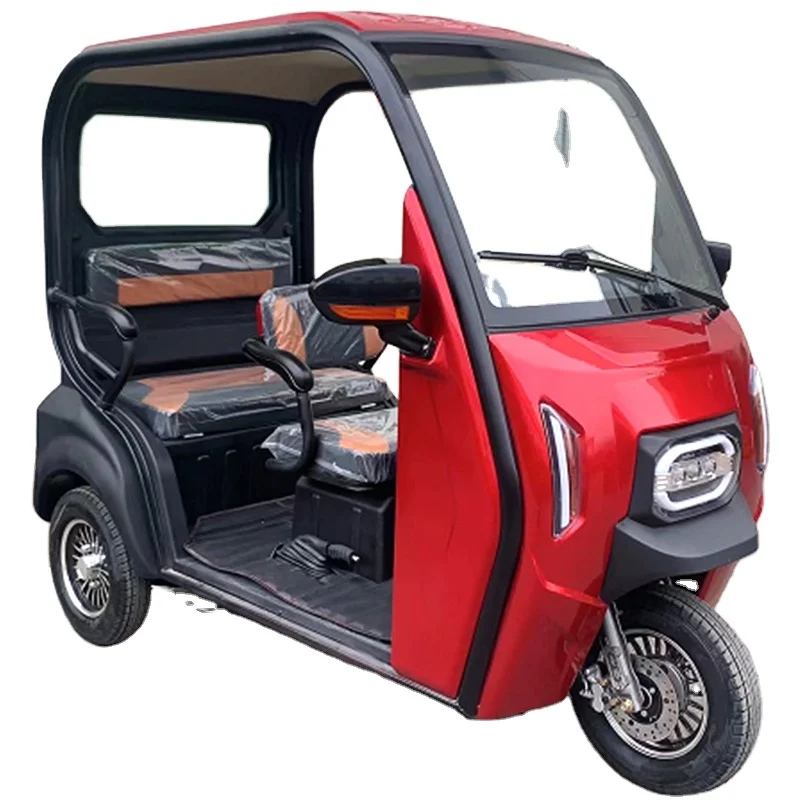 JUYUN new style semi-opend petrol 3 wheels moto leisure passenger adult tricycle with roof