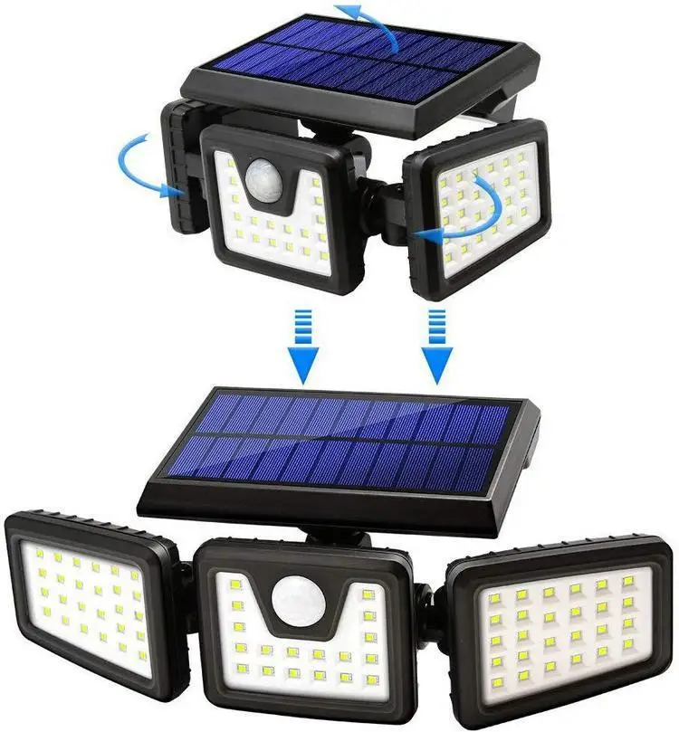 74led high brightness can be rotated product garden hanging package custom solar wall light