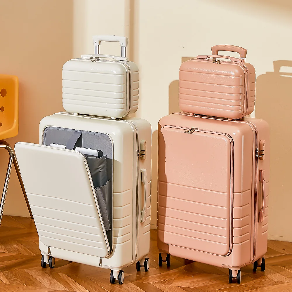 Carry On Luggage with Front Pocket Hard Shell Suitcases with Wheels Rolling Luggage Suitcase with Lock Travel Luggage