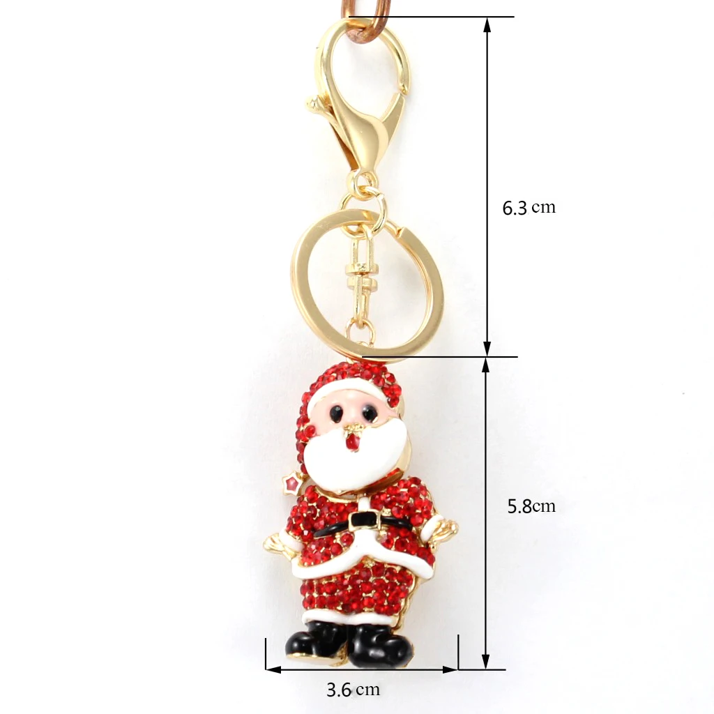 Christmas Gifts 2021 Creative Exquisite Rhinestone Santa Claus Keychain Car Pendant Bag