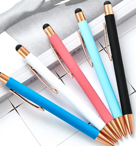 Pen Factory Custom Gift Promotional Ball Pen Customized Logo Black White Slim Metal Body Twist Ballpoint Pen