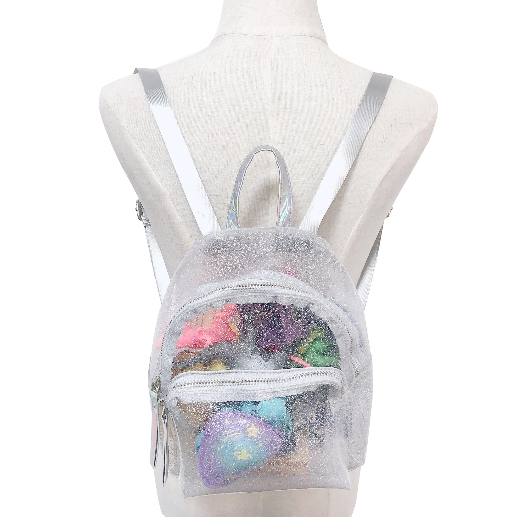 transparent School Bag Travel Adjustable Shoulder Strap Clear PVC Waterproof Kids Clear Backpack