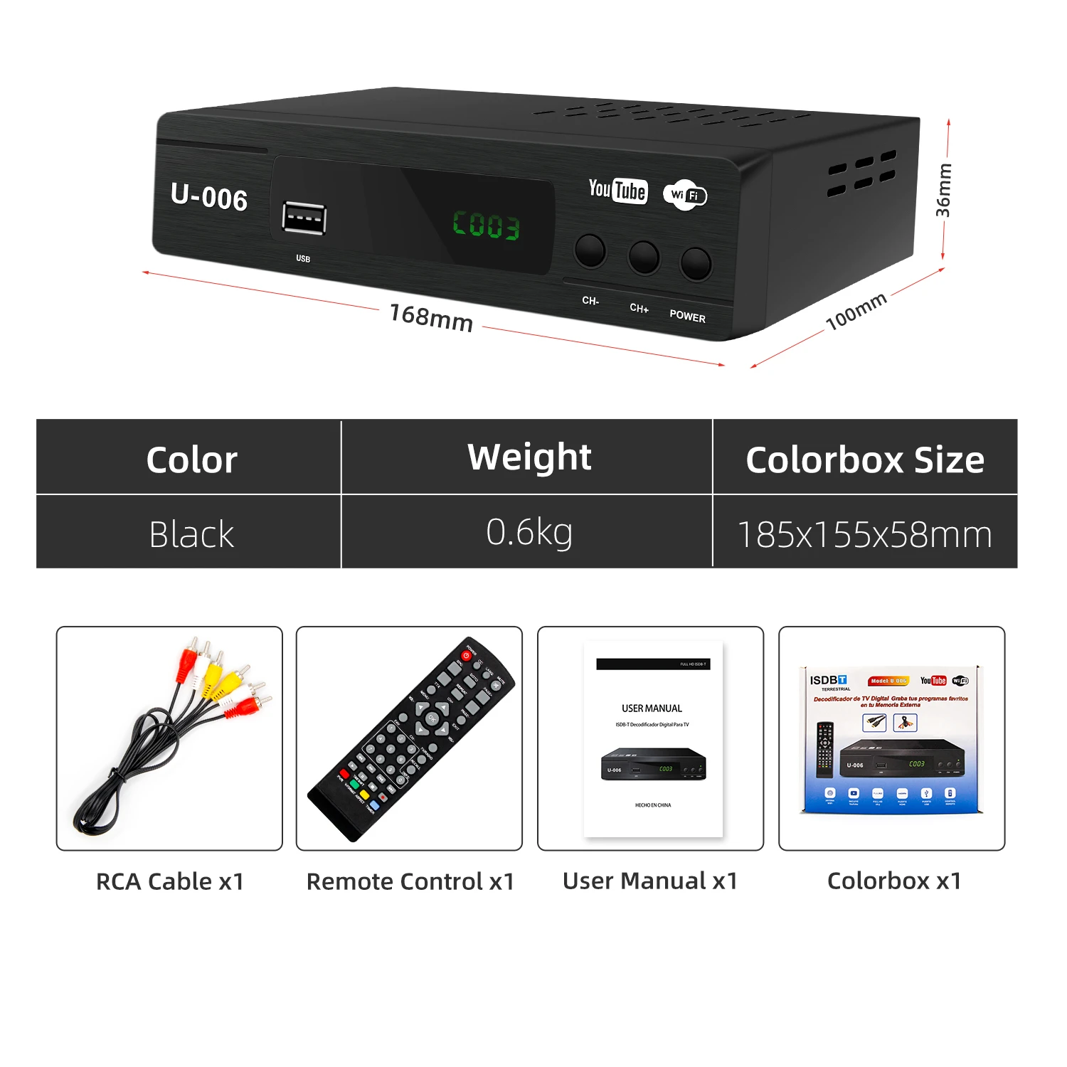 South America Full HD Digital isdb-t Convertor Tv Receiver stb set top box TV Tuner isdbt decoder set-top box