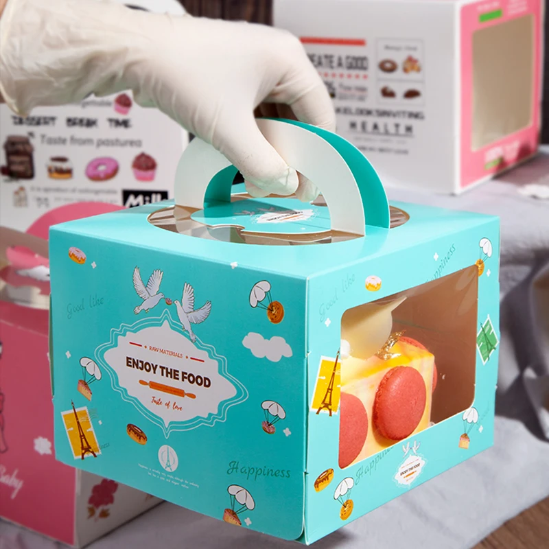 Wholesale Custom size rectangle wedding food box packaging cake box  with window