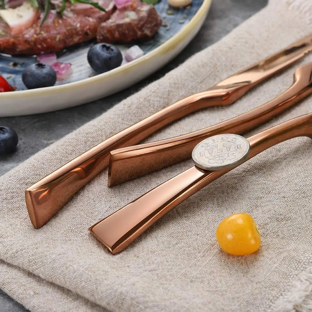 Wholesale Hotel Wedding Cutleries 4Pcs Restaurant Flatware Set Silverware Knife Spoon Fork Stainless Steel Rose Gold Cutlery