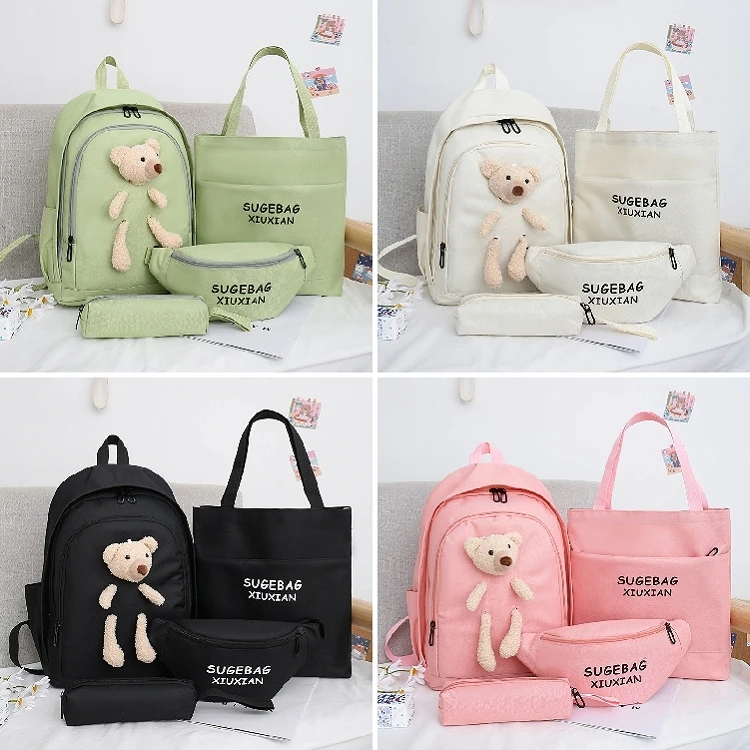 New Stylish bags for women school Backpack School Bags Large Capacity 4pcs Set Kids Backpack School Bag