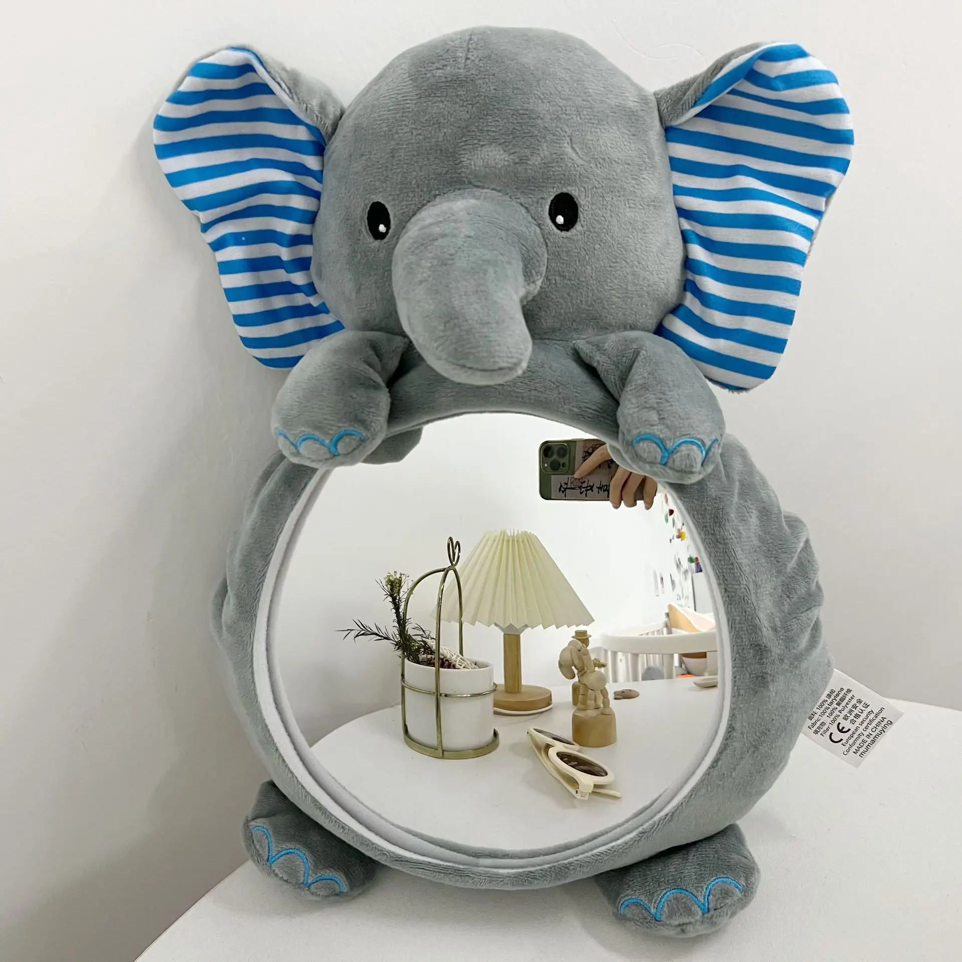KAMIMI Elephant Shatterproof Wide Convex Baby Car Mirror Child Observation Seat Backseat Use Safety Mirror