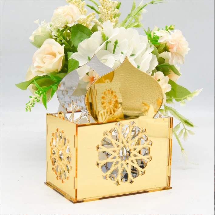 Ramadan Lantern Decoration LED  Mubarak Lamp Refined Battery Powered Ramadan Festival Table Lamp Decoration Gift